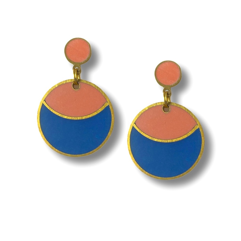 Cloud + Ladders Moon Drop Earrings (short)